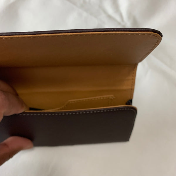 LU20 6.6" LUXMO COFFEE BROWN LEATHER EXTRA LARGE POUCH BELT LOOP HOLSTER CELL PHONE CASE UNIVERSAL OVERSIZE