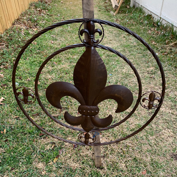 MULTI FLEUR DE LIS METAL WALL ART WESTERN HOME DECOR VINTAGE RUSTIC BROWN ART NEW