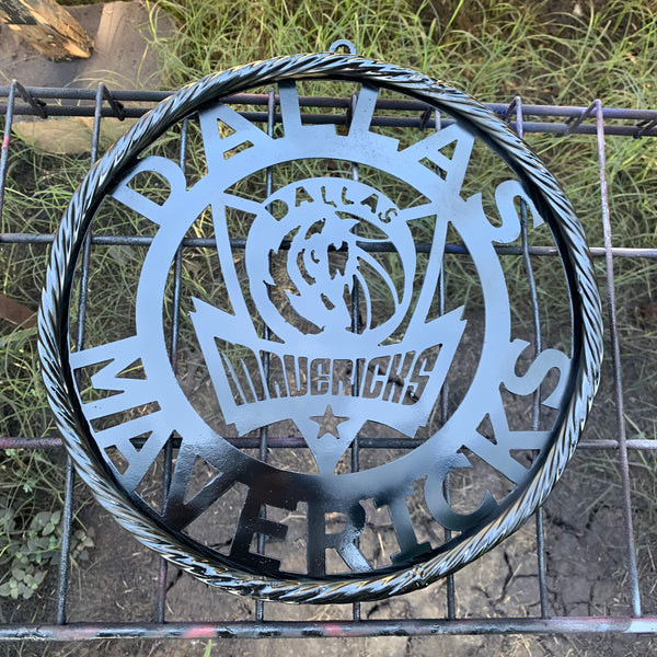 DALLAS MAVERICKS BLACK CUSTOM METAL VINTAGE CRAFT TEAM SPORTS SIGN HANDMADE 12",18",24",36"