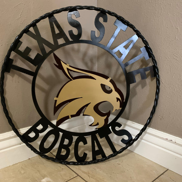 12",18",24",32",36" TEXAS STATE BOBCATS CUSTOM METAL VINTAGE CRAFT SIGN TEAM WESTERN HOME DECOR HANDMADE