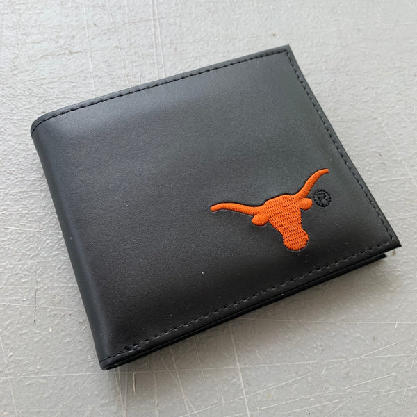 4.25" x 3.75" TEXAS LONGHORN WALLET LEATHER BIFOLD WALLET NEW-- FREE SHIPPING