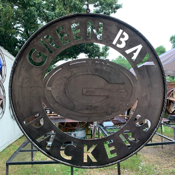 12",18",24",32",36" RAW METAL GREEN BAY PACKERS DISC CUSTOM METAL VINTAGE CRAFT TEAM SPORTS SIGN HANDMADE