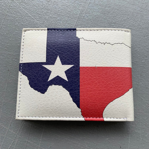 4.25" x 3.75" TEXAS FLAG WALLET LEATHER BIFOLD WALLET NEW-- FREE SHIPPING