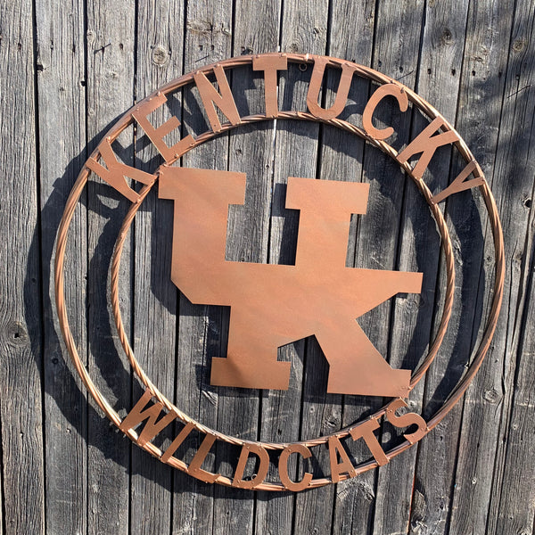 12", 18", 24", 32" KENTUCKY WILDCATS CUSTOM HAMMERED COPPER METAL VINTAGE CRAFT SIGN HANDMADE