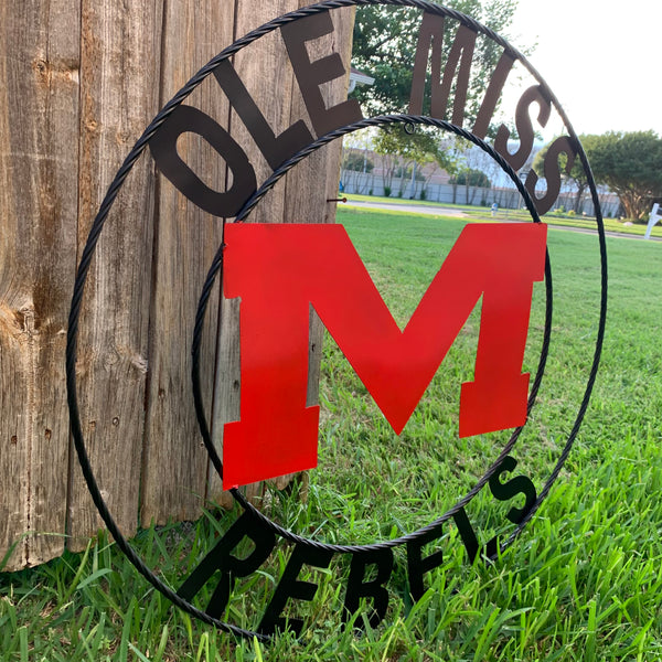 12", 18", 24", 32" OLE MISS REBELS MISSISSIPPI CUSTOM METAL TEAM VINTAGE SIGN