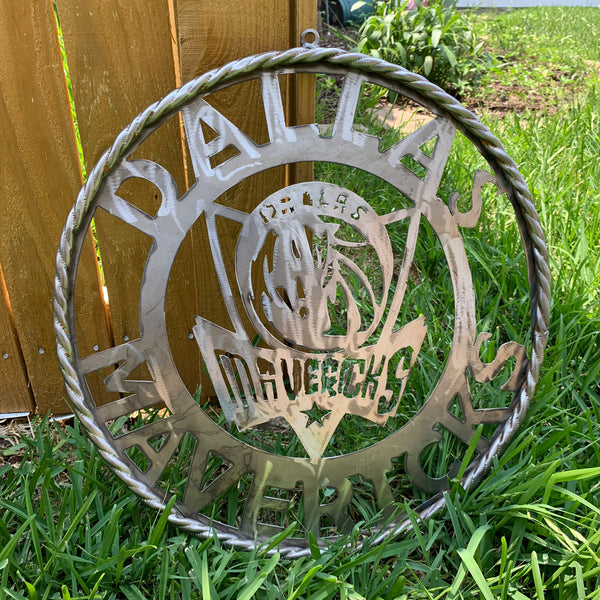 12",18", 24", 32",36" DALLAS MAVERICKS CUSTOM RAW METAL VINTAGE CRAFT TEAM SPORTS SIGN HANDMADE
