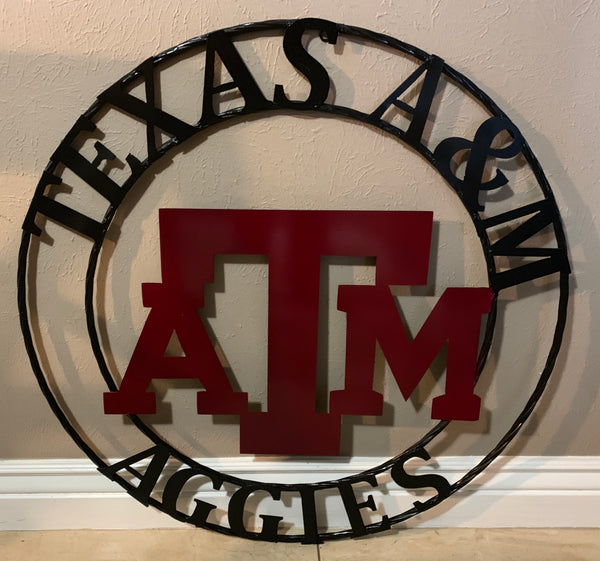 12", 18", 24", 32" TEXAS A&M METAL CUSTOM VINTAGE CRAFT WALL ART TEAM SIGN HANDMADE