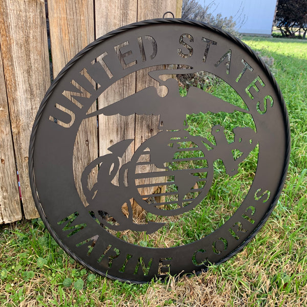#EH10866 US MARINE CORPS 18",24",32" MILITARY LASERCUT CUSTOM BLACK METAL VINTAGE CRAFT SIGN WESTERN HOME DECOR HANDMADE