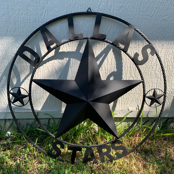 DALLAS STARS RUSTIC BLACK LONE STAR METAL HOCKEY TEAM WESTERN HOME DECOR CRAFT