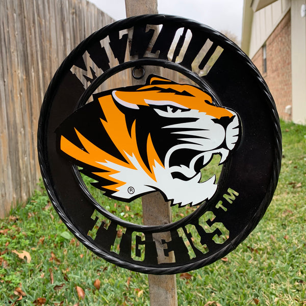 MIZZOU TIGERS MISSOURI CUSTOM METAL VINTAGE CRAFT TEAM DISC WIDE BAND RING SIGN HANDMADE 12",18",24",32"