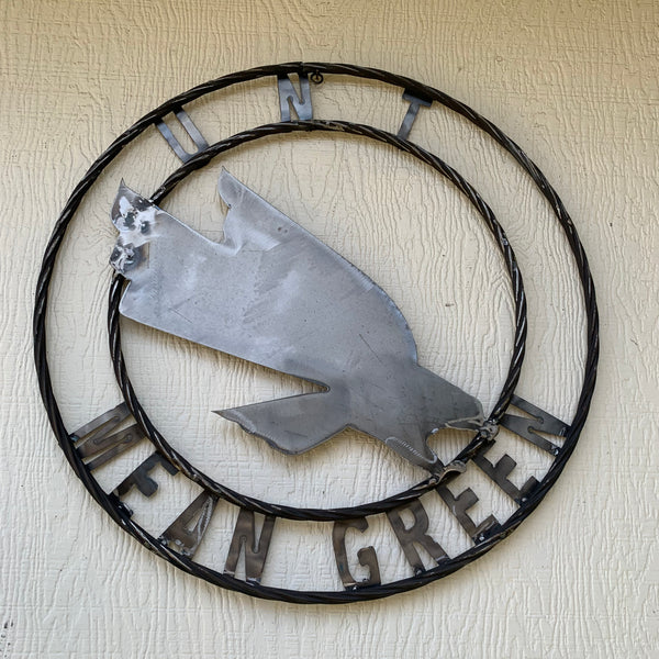 12", 18", 24", 32" UNT MEAN GREEN RAW METAL CUSTOM VINTAGE CRAFT WALL ART TEAM SIGN HANDMADE