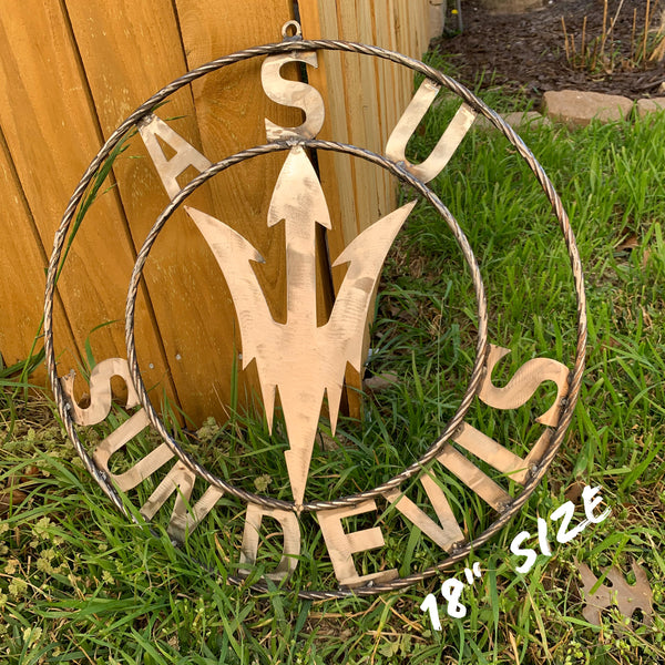 12", 18", 24", 32" ASU SUNDEVILS ARIZONA STATE RAW METAL CUSTOM VINTAGE CRAFT TEAM SIGN HANDMADE