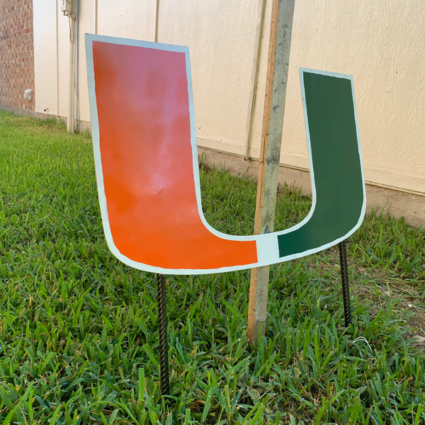 24"x15" MIAMI HURRICANES CUSTOM METAL VINTAGE CRAFT SIGN WESTERN HOME DECOR HANDMADE LASER CUT