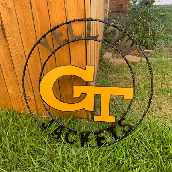 12", 18", 24", 32" GEORGIA TECH YELLOW JACKETS METAL SIGN VINTAGE CUSTOM TEAM ART