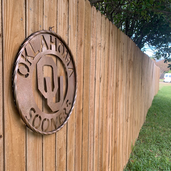 12",18",24",32" OU SOONERS HAMMERED COPPER CUSTOM METAL VINTAGE CRAFT TEAM SIGN HANDMADE CRAFT