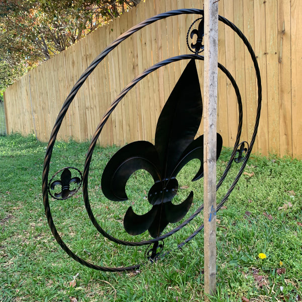 MULTI FLEUR DE LIS METAL WALL ART WESTERN HOME DECOR VINTAGE RUSTIC BROWN ART NEW