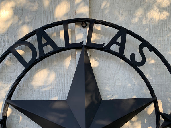 DALLAS COWBOYS RUSTIC BLACK BARN STAR CUSTOM METAL VINTAGE LONE STAR WESTERN HOME DECOR HANDMADE #EH12204