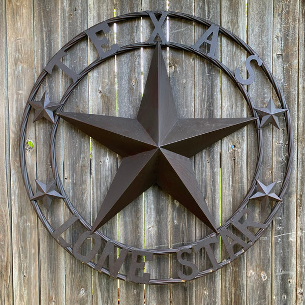 TEXAS LONESTAR METAL ART WESTERN HOME WALL DECOR RUSTIC VINTAGE BROWN NEW, SIZE:24",32",36",40",42",44",46",50"