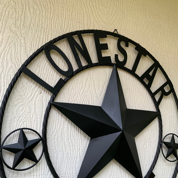 LONESTAR GARAGE STYLE CUSTOM BARN NAME STAR LONESTAR GARAGE METAL NAME BARN STAR WITH TWISTED ROPE RING 3d STAR ART WESTERN HOME DECOR RUSTIC BROWN