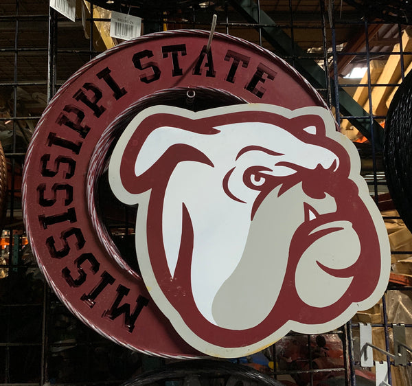 24" MISSISSIPI STATE UNIV. CUSTOM METAL VINTAGE CRAFT TEAM SIGN WESTERN HOME DECOR HANDMADE