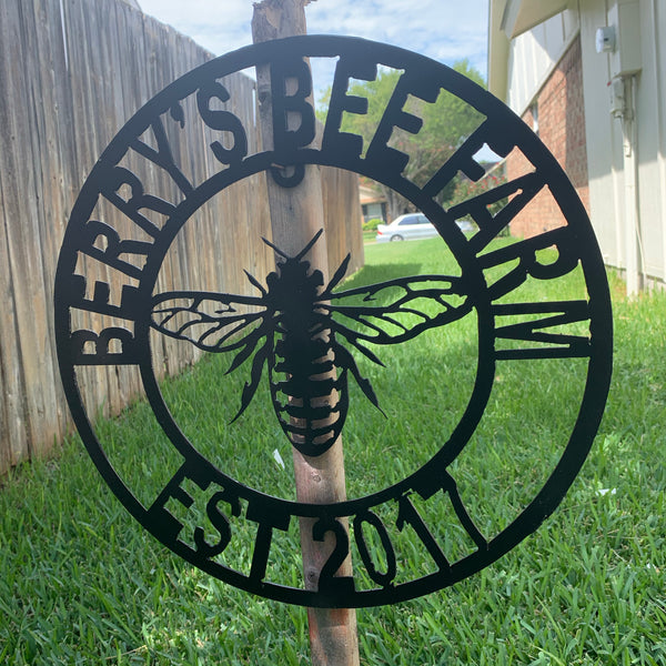 #EH10491 CUSTOM NAME BEE LASERCUT CUSTOM METAL VINTAGE CRAFT SIGN WESTERN HOME DECOR HANDMADE