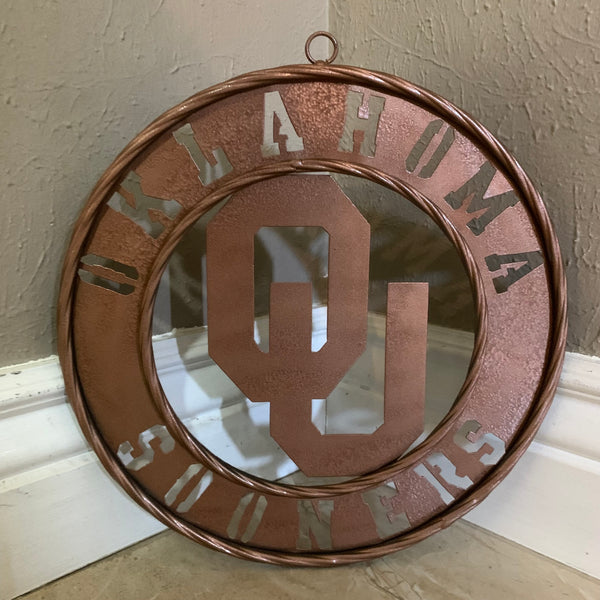 12",18",24",32" OU SOONERS HAMMERED COPPER CUSTOM METAL VINTAGE CRAFT TEAM SIGN HANDMADE CRAFT