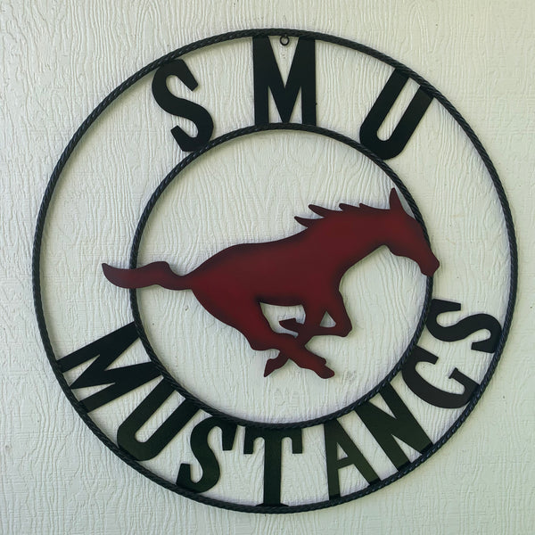 12",18",24",32",36" SMU MUSTANGS METAL CUSTOM VINTAGE CRAFT WALL ART TEAM SIGN HANDMADE