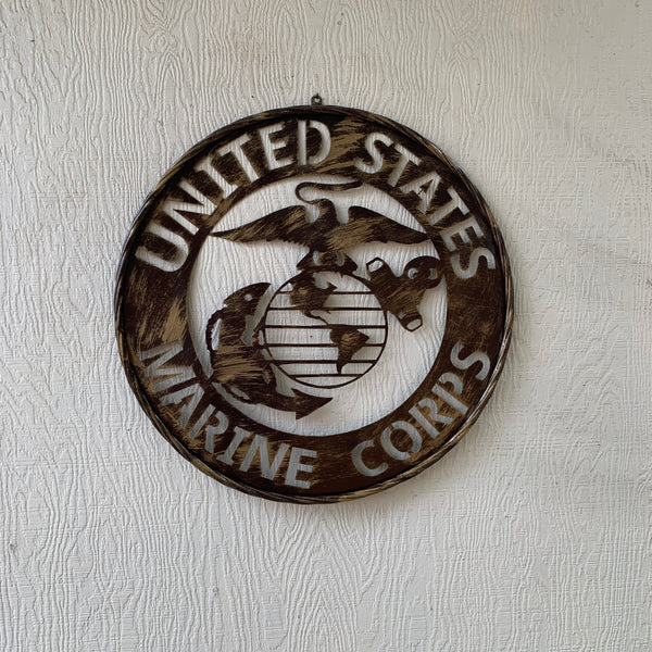 #EH10085 18",24",32" US MARINE CORPS MILITARY LASERCUT METAL PATRIOTIC WALL ART WESTERN HOME DECOR HANDMADE RUSTIC BRONZE COPPER