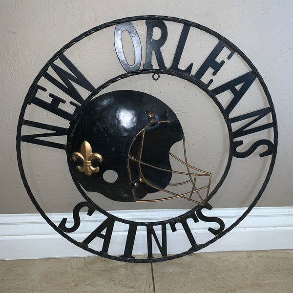 18", 24", 32" NEW ORLEANS SAINTS METAL WALL ART WESTERN HOME DECOR VINTAGE RUSTIC BROWN ART NEW