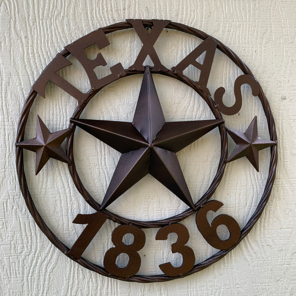 16" RUSTIC BRONZE TEXAS 1836 BARN LONE STAR METAL ART WESTERN HOME DECOR VINTAGE RUSTIC DARK BRONZE NEW