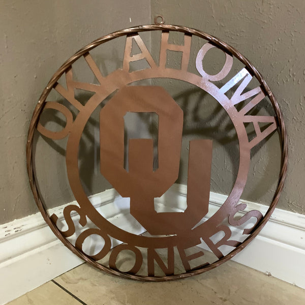 12",18",24",32",36" OU SOONERS OKLAHOMA HAMMERED COPPER CUSTOM VINTAGE TEAM CRAFT METAL ART WESTERN HOME DECOR