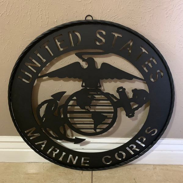 #EH10866 US MARINE CORPS 18",24",32" MILITARY LASERCUT CUSTOM BLACK METAL VINTAGE CRAFT SIGN WESTERN HOME DECOR HANDMADE