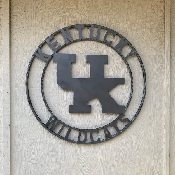 12", 18", 24", 32" KENTUCKY WILDCATS CUSTOM SILVER GREY METAL VINTAGE CRAFT SIGN HANDMADE