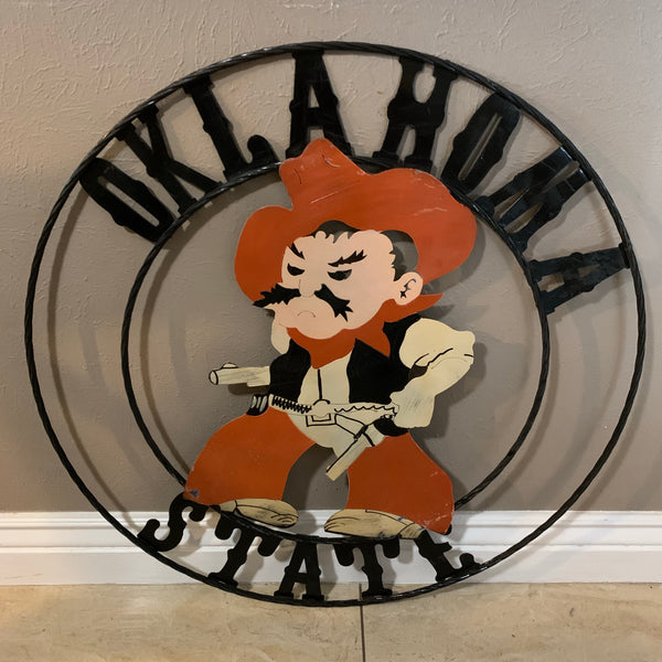 OSU OKLAHOMA STATE COWBOYS CUSTOM METAL VINTAGE CRAFT TEAM SIGN HANDMADE