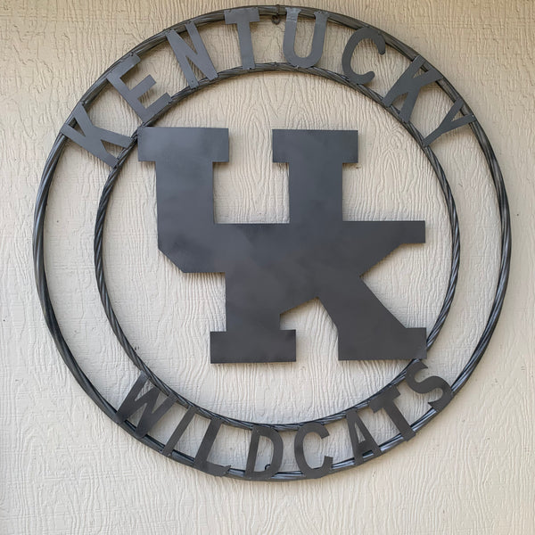 12", 18", 24", 32" KENTUCKY WILDCATS CUSTOM SILVER GREY METAL VINTAGE CRAFT SIGN HANDMADE