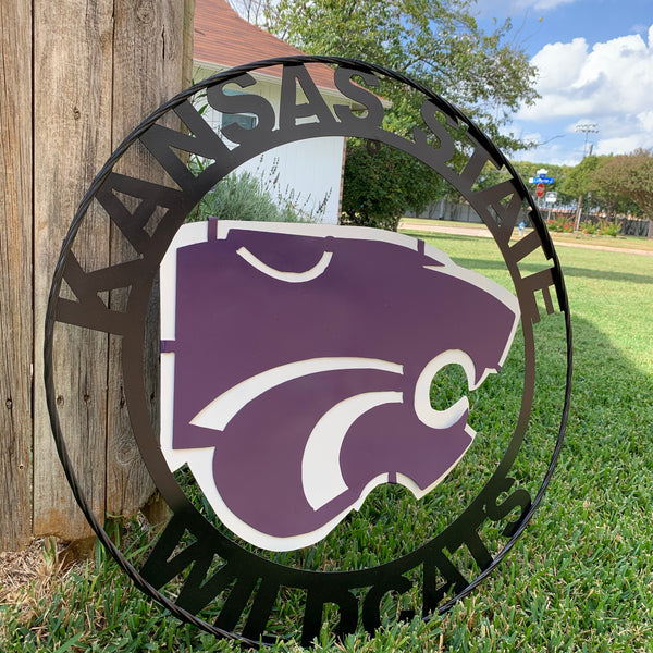 12", 18", 24", 32" KANSAS STATE WILDCATS  YMETAL CUSTOM VINTAGE CRAFT WALL ART TEAM SIGN HANDMADE
