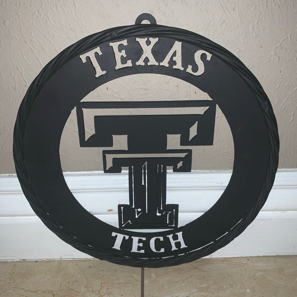 12",18",24",32",36" TEXAS TECH RUSTIC BLACK CUSTOM METAL VINTAGE CRAFT TEAM SIGN HANDMADE TO ORDER