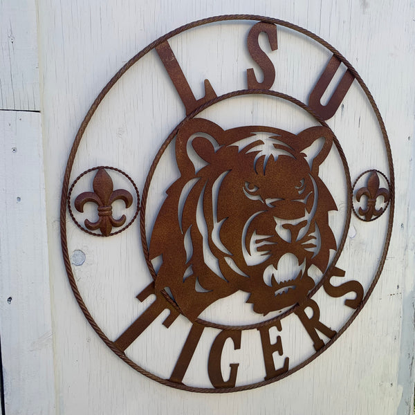 12:,18",24",32",36" LSU TIGERS METAL CUSTOM VINTAGE CRAFT ART SIGN