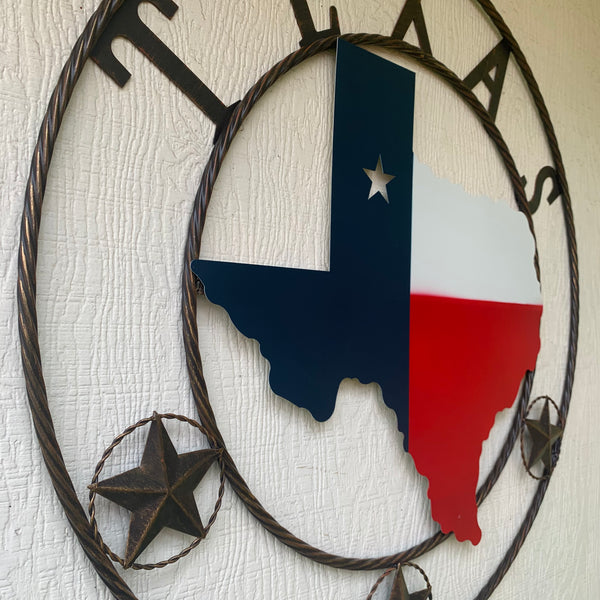 24",32" STATE OF TEXAS MAP BARN METAL WALL ART WESTERN HOME DECOR VINTAGE RUSTIC RED WHITE BLUE ART NEW