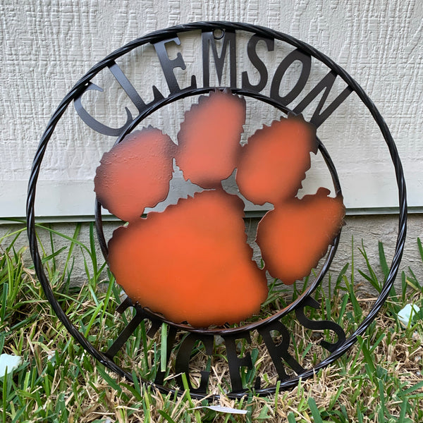 CLEMSON TIGERS CUSTOM METAL VINTAGE CRAFT SIGN WALL ART TEAM SIGN HANDMADE STYLE#1 12", 18", 24", 32"