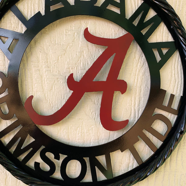 12" ALABAMA CRIMSON TIDE CUSTOM METAL VINTAGE CRAFT WALL ART TEAM SIGN