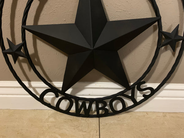 DALLAS COWBOYS RUSTIC BLACK BARN STAR CUSTOM METAL VINTAGE LONE STAR WESTERN HOME DECOR HANDMADE #EH12204
