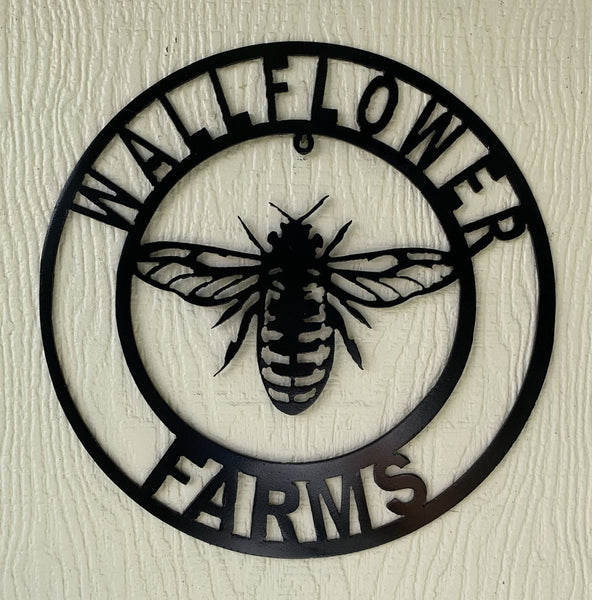 #EH10491 CUSTOM NAME BEE LASERCUT CUSTOM METAL VINTAGE CRAFT SIGN WESTERN HOME DECOR HANDMADE