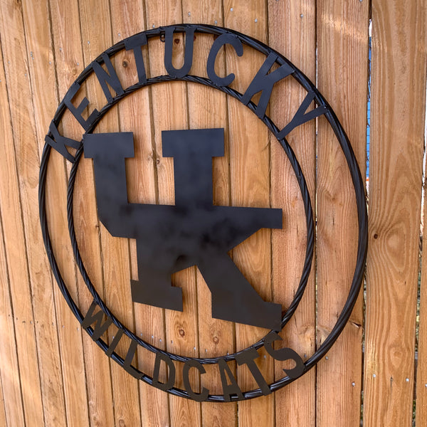 12", 18", 24", 32" KENTUCKY WILDCATS CUSTOM BLACK METAL VINTAGE CRAFT SIGN HANDMADE