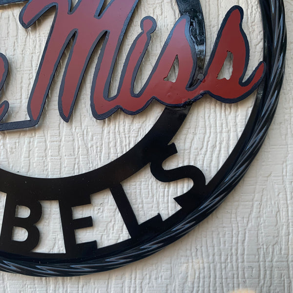 OLE MISS REBELS MISSISSIPPI METAL CUSTOM VINTAGE CRAFT TEAM SIGN HANDMADE