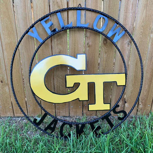 12", 18", 24", 32" GEORGIA TECH YELLOW JACKETS METAL SIGN VINTAGE CUSTOM TEAM ART