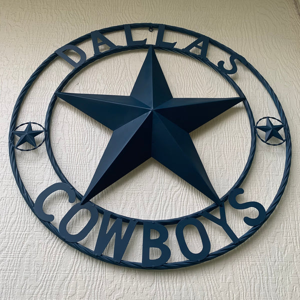 DALLAS COWBOYS NAVY BLUE BARN STAR METAL LONE STAR WESTERN HOME DECOR HANDMADE 24",32",36",40",42",44",46",50"
