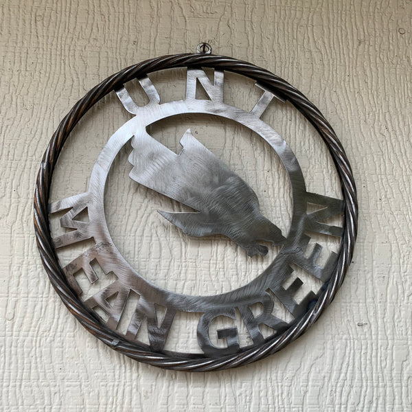 12", 18", 24", 32" UNT MEAN GREEN RAW METAL CUSTOM VINTAGE CRAFT WALL ART TEAM SIGN HANDMADE
