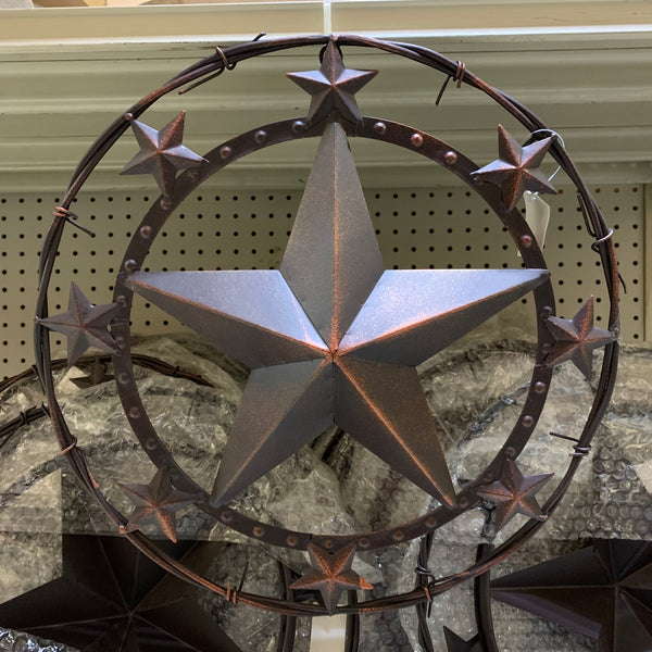 #RT5028 16",24" STAR WITH MULTI STARS BARN STAR METAL WALL ART WESTERN HOME DECOR RUSTIC DARK  BRONZE COPPER  NEW