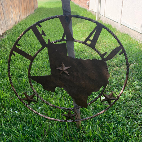 18",24",32",36" State of Texas Map Metal Wall Art Western Home Decor Vintage Rustic Bronze Copper New-#A18008
